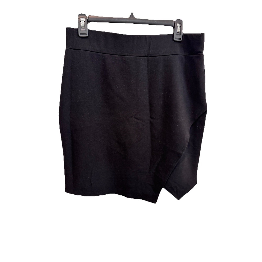 Forever 21 Skirt Womens 0X Black Asymmetrical Hem‎ Stretch Mini Pull On